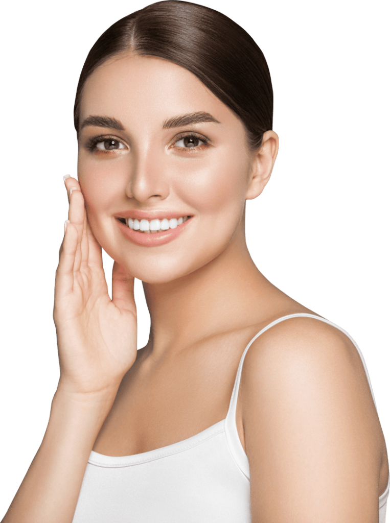 Serene Care Medical Spa Customer touching her face